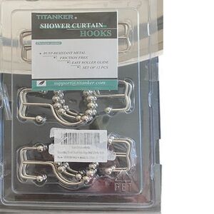 Titanker Double Glide Shower Curtain Hooks